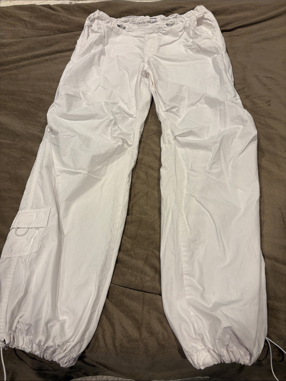 Garage White Women’s Cargo Pants with Elastic Hem